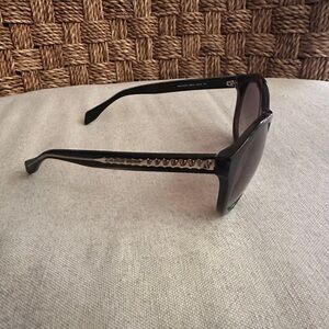 Alexander McQueen Black Sunglasses with Gold Accents USED with scratches